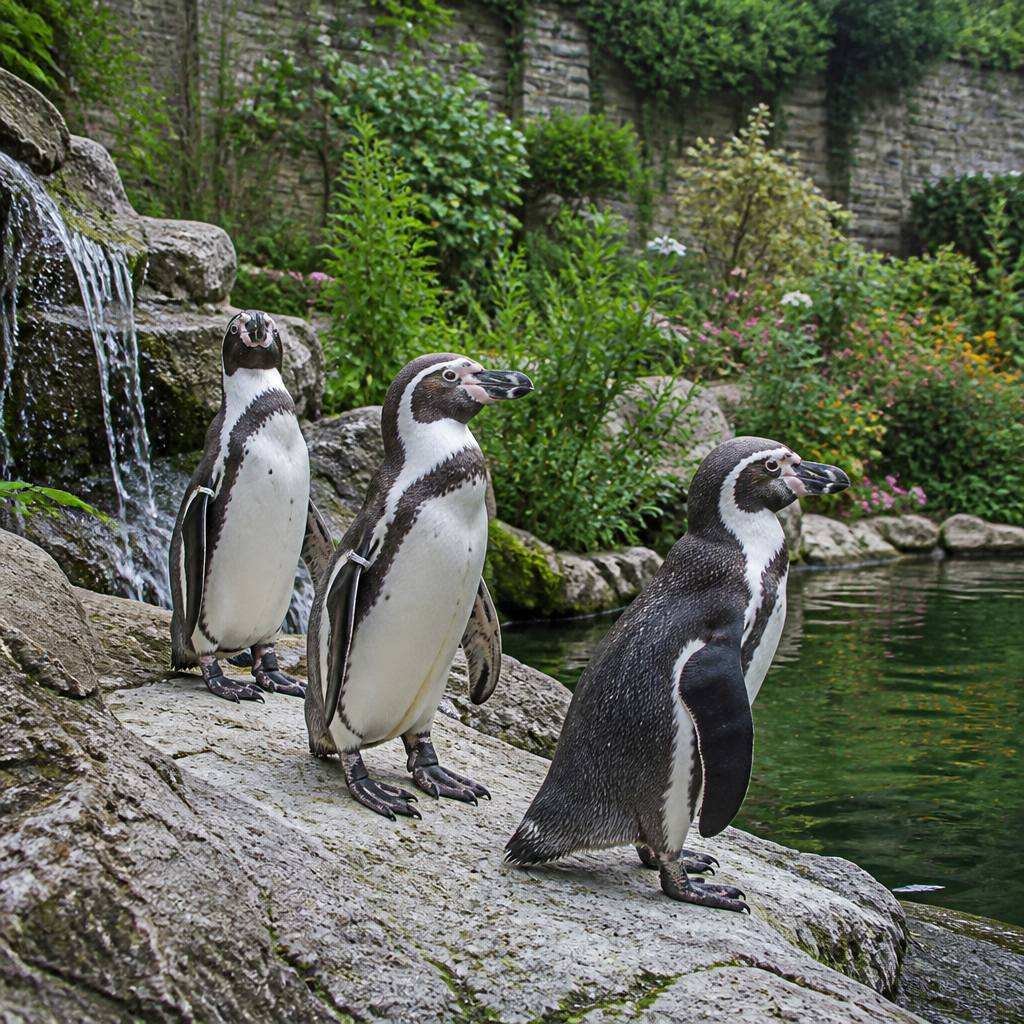 Humboldt penguins in the Walled Garden enclosure