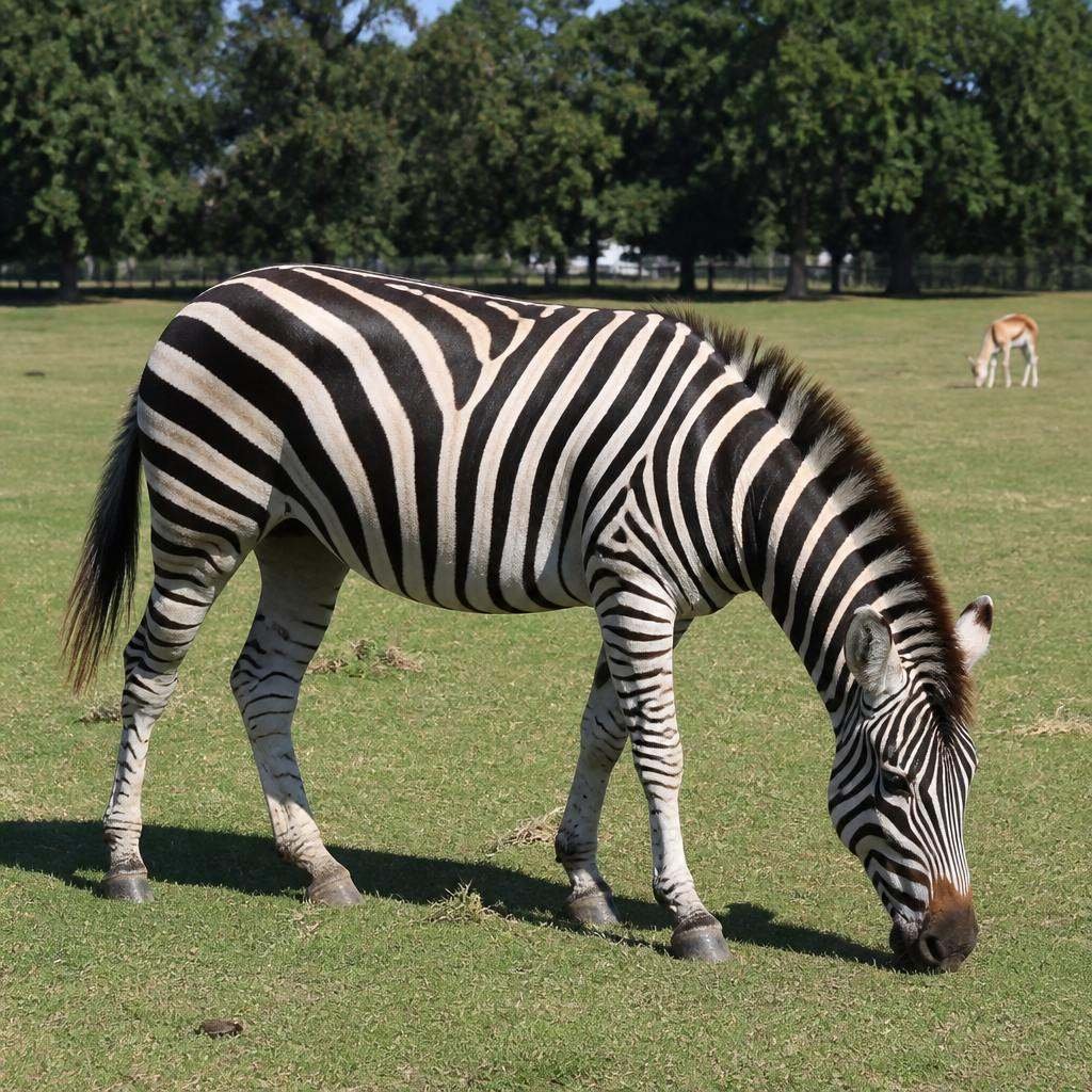 Chapman's zebra grazing at Cotswold Wildlife Park
