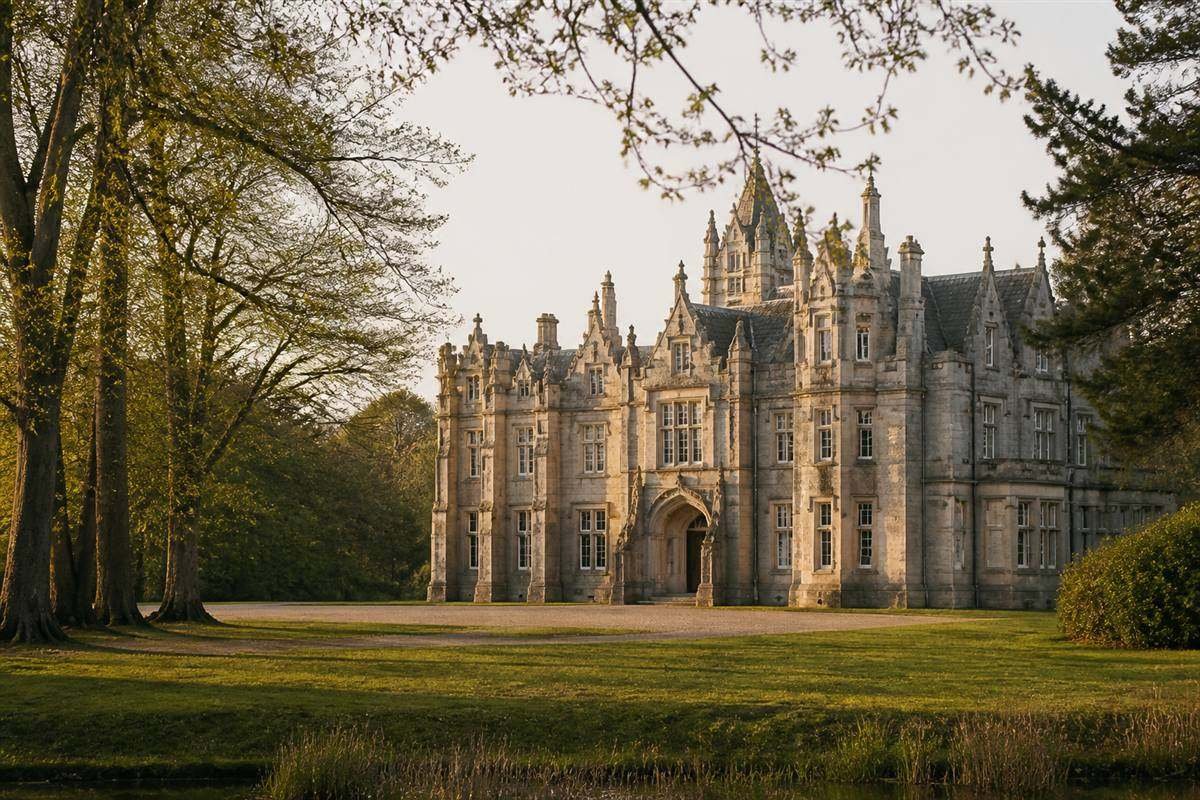 Georgian-Gothic manor house at Cotswold Wildlife Park